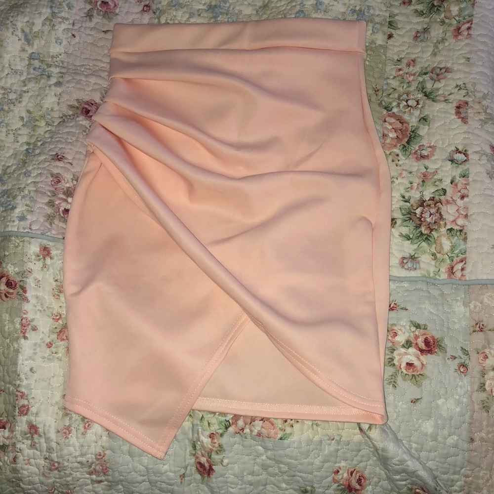 Pink asymmetrical skirt